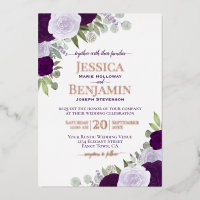 Elegante Lila Boho Floral mit Rose Gold Wedding