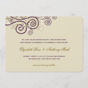 Elegante Lila Boho Spirals Wedding Einladung