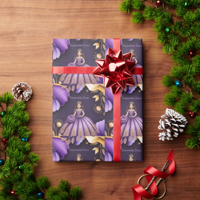 Elegante Lila Burg Geschenkpapier (Feiertagsgeschenk)