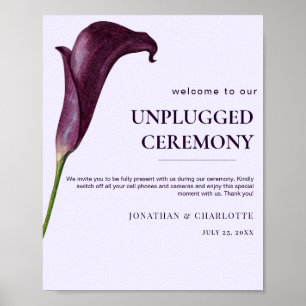 Elegante lila Calla-Lilien-Blumenhochzeit Poster