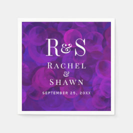 Elegante Lila Chic Moderne Monogram Wedding Serviette