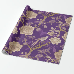 Elegante lila Chinoiserie Geschenkpapier