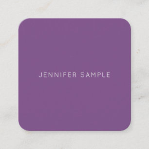 Elegante Lila Color Beruflich Minimalistisch Quadratische Visitenkarte