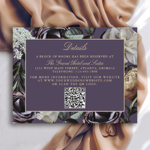 Elegante Lila dunkle Blumenmoody - Details zur Hoc Begleitkarte