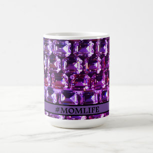 Elegante lila Edelsteine-Diamanten Kaffeetasse
