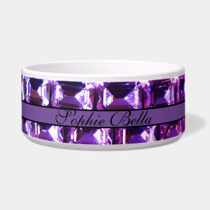 Elegante lila Edelsteine-Diamanten Napf