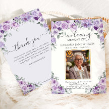 Elegante lila Flieder-Blumen-Foto Trauer Gedenkkar