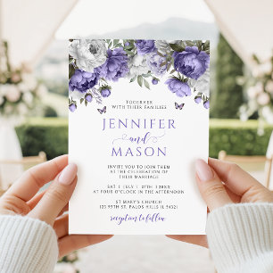 Elegante lila Flieder-Blumen-Hochzeitseinladung Einladung
