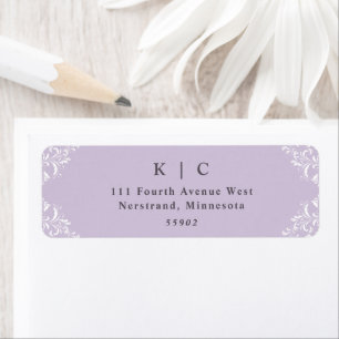 Elegante lila Flieder Hochzeit Rücksendeadresse