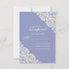Elegante Lila Floral Lace Response Card RSVP Karte