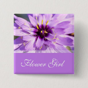 Elegante lila Gänseblümchen-Blumenhochzeitsblumenm Button