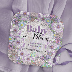 Elegante Lila Garden Blume Baby in Bloom Pappteller