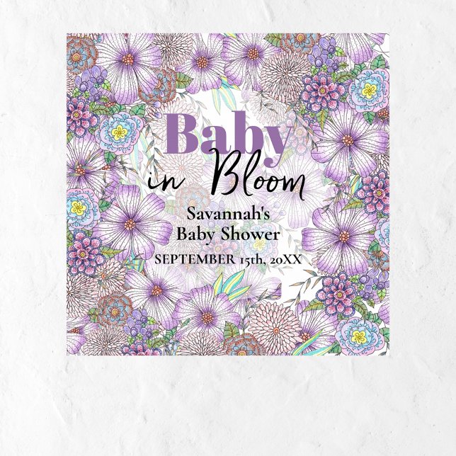 Elegante Lila Garden Blume Baby in Bloom Poster (Von Creator hochgeladen)