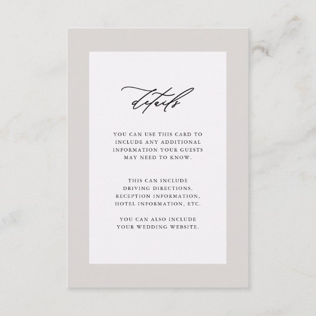 Elegante Lila Gästedaten für Hochzeiten Begleitkarte (Vorderseite)