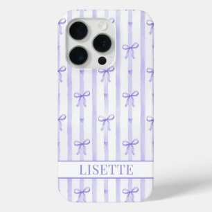 Elegante lila gestreifte Koketten-Schleifen mit Mo Case-Mate iPhone Hülle