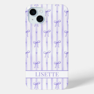 Elegante lila gestreifte Koketten-Schleifen mit Mo Case-Mate iPhone Hülle