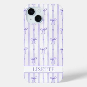 Elegante lila gestreifte Koketten-Schleifen mit Mo Case-Mate iPhone Hülle