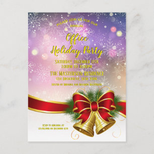 Elegante Lila Gold Company Holiday Party Einladungspostkarte