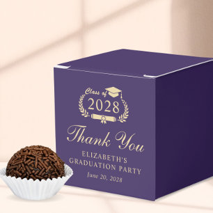 Elegante Lila Gold Graduation Party Vielen Dank Geschenkschachtel