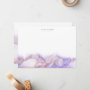 Elegante Lila Gold Tinte Stationery Note Card Mitteilungskarte