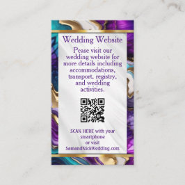 Elegante Lila, goldene, Aquamarine Hochzeitsinform Begleitkarte