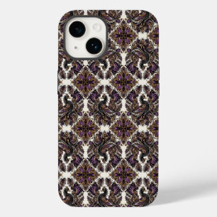 Elegante lila-goldene Batik-Raben-iPhone-Hülle iPhone 14 Hülle