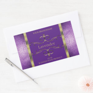 Elegante Lila Goldprodukte-Labels - Grenzen des Gl Rechteckiger Aufkleber