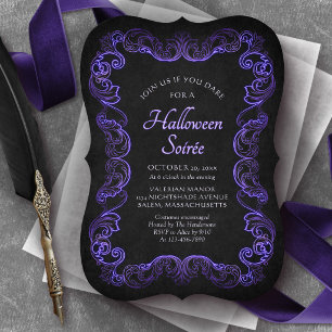Elegante lila Gothic Halloween-Party Einladung