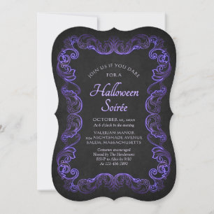 Elegante lila Gothic Halloween-Party Einladung