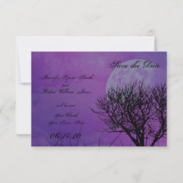 Elegante Lila gotische Hochzeit speichern Sie das Save The Date
