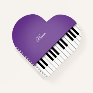 Elegante Lila Grand Piano Music Tastatur nach Maß Notizbuch
