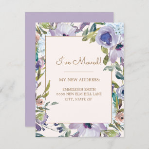 Elegante Lila Grünflächen ändern Adresse Einladung