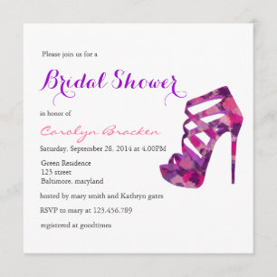 Elegante lila High Heels Brautparty-Einladung Einladung