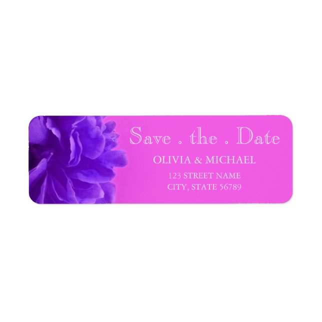 Elegante Lila Himbeere Save the Date floral (Vorne)