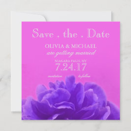 Elegante Lila Himbeere Save the Date floral Einladung