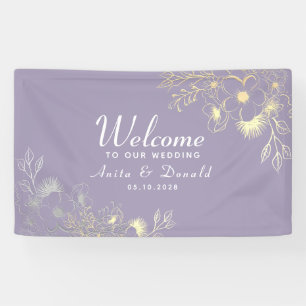 Elegante Lila Hochzeit Banner