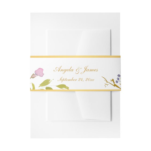 Elegante Lila Hochzeit der Wasserwelt Einladungsbanderole (Vorderseite Beispiel)