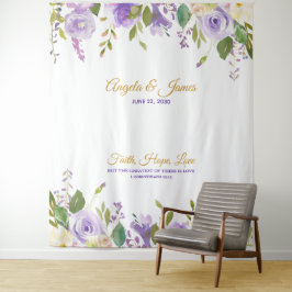 Elegante Lila Hochzeit der Wasserwelt Wandteppich