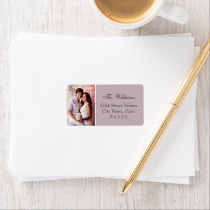 Elegante lila Hochzeit-Foto-Rücksendeadresse Adressaufkleber