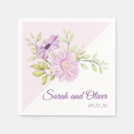 Elegante Lila Hochzeit Serviette