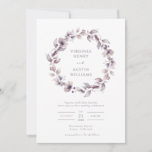 Elegante lila Hochzeitseinladung Einladung