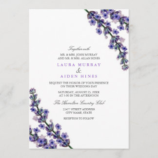 Elegante lila Hochzeitseinladung Einladung