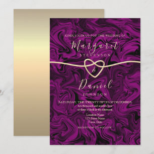Elegante lila Hochzeitseinladung Einladung