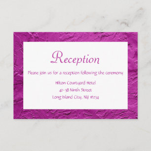 Elegante lila Hochzeitsempfang Stucco Modern Begleitkarte