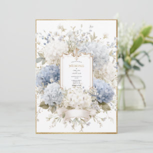 Elegante lila Hortensien Hochzeit im Vintage-Stil Einladung
