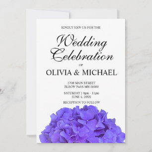 Elegante lila Hydrangea Hochzeit Einladung