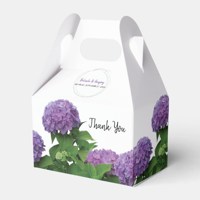 Elegante Lila Hydrangea Wedding Geschenkschachtel (Vorderseite)