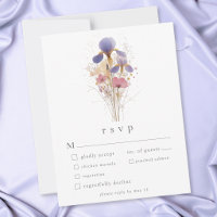 Elegante lila Iris-Aquarell-Gartenhochzeit