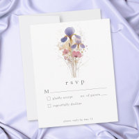 Elegante lila Iris-Aquarell-Gartenhochzeit