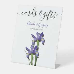 Elegante Lila Iris Wedding Cards & Gifts Sockelschild